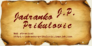 Jadranko Prikulović vizit kartica